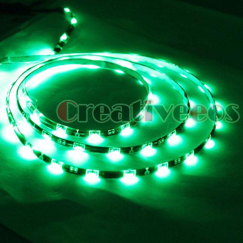 2x 90cm 45leds 12v car waterproof smd side-emitting flex led strip light green