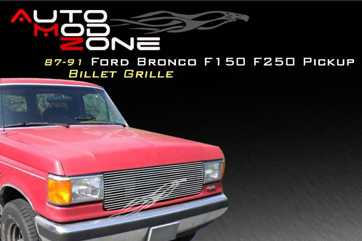 87-91 ford bronco f150 f250 pickup billet grille grill insert