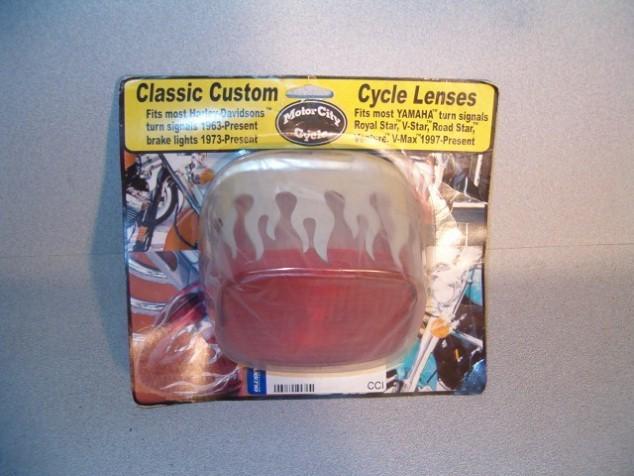 Custom 'flame' taillight lens for harleys-$64 new!