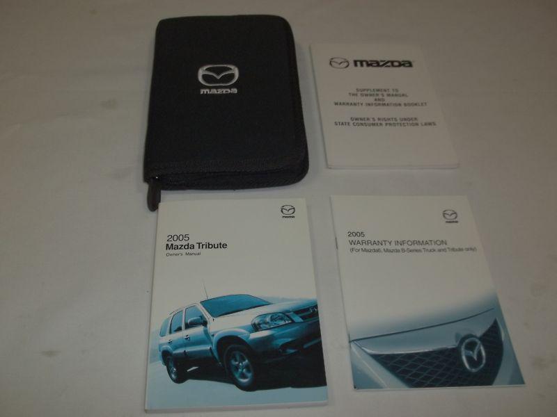 2005 mazda tribute owner manual 4/pc.set &  black mazda convenient zippered case