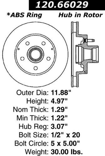 Centric 121.66029 front brake rotor/disc-c-tek standard rotor-preferred