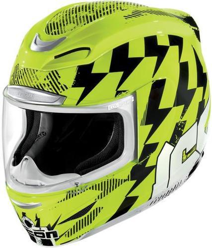 Icon airmada stack motorcycle helmet hi-vis yellow size xx-large