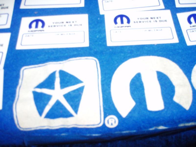 Sell 50 Mopar Oil Change Reminder Static Cling Stickers in Chicagoland