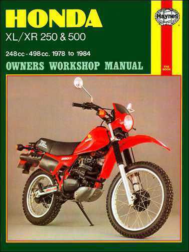 Honda xl250 xr250 xl500 xr500 repair shop & service manual 1982 1983 1984