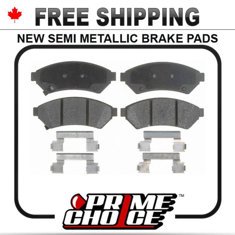 New premium complete set of front metallic disc brake pads with shims