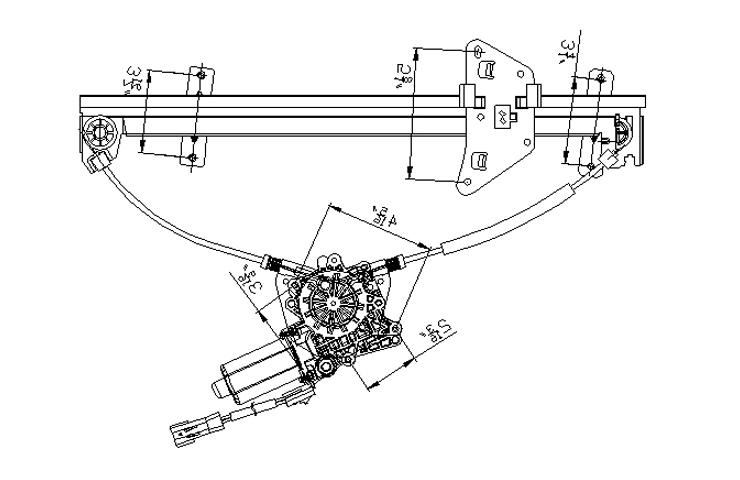 Right passenger side replacement rear power window regulator 01-03 dodge durango