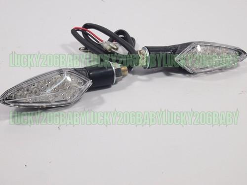 Turn signal indicator light fit motorcycle 2 wires carbon fiber look led ts44 7d