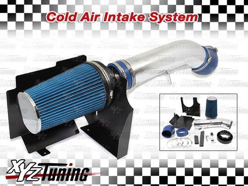 4" blue gmc/chevy v8 4.8l/5.3l/6.0l heat shield cold air intake system + filter