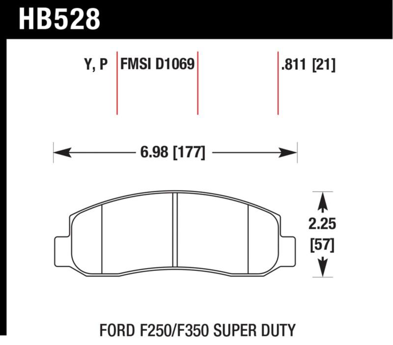 Hawk performance hb528p.811 disc brake pad