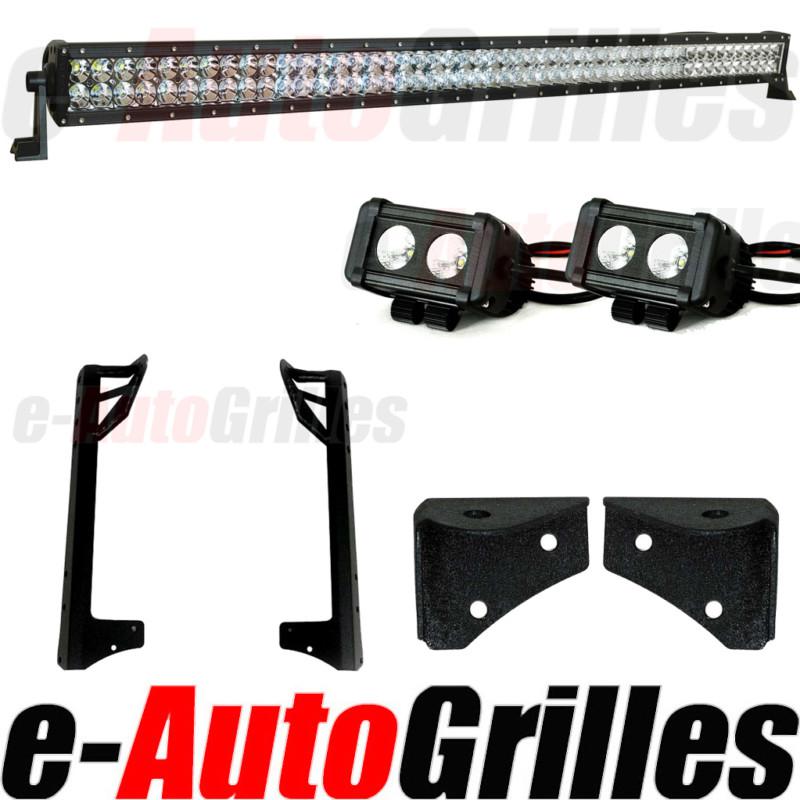 Jeep jk 50" 100x led light bar combo beam+5" led+windshield mount brackets