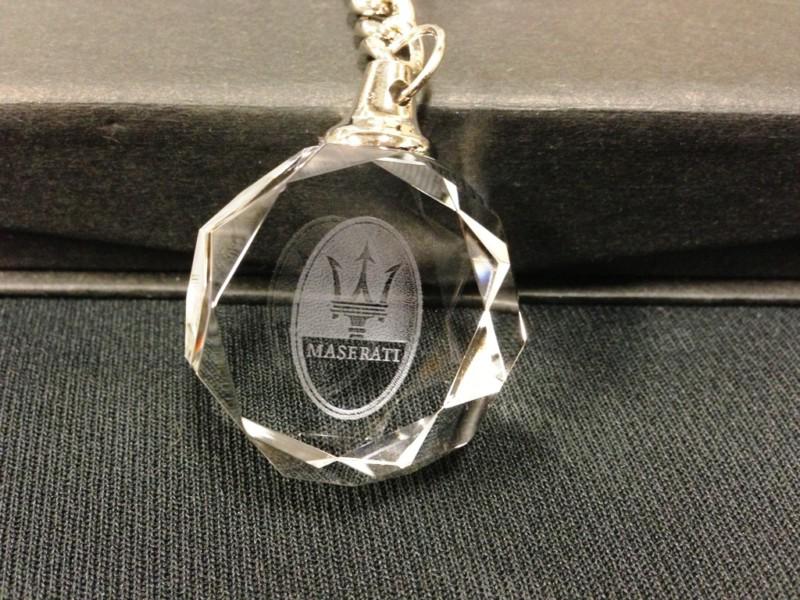 Maserati crystal laser etched logo key fob/chain