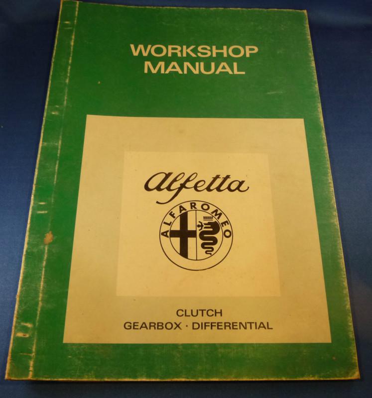 Alfa romeo alfetta clutch gearbox differential workshop manual 