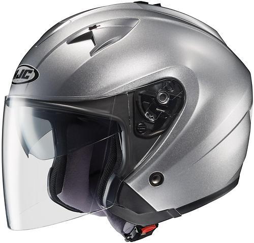 New hjc is-33 open-face adult helmet, metallic silver, small/sm