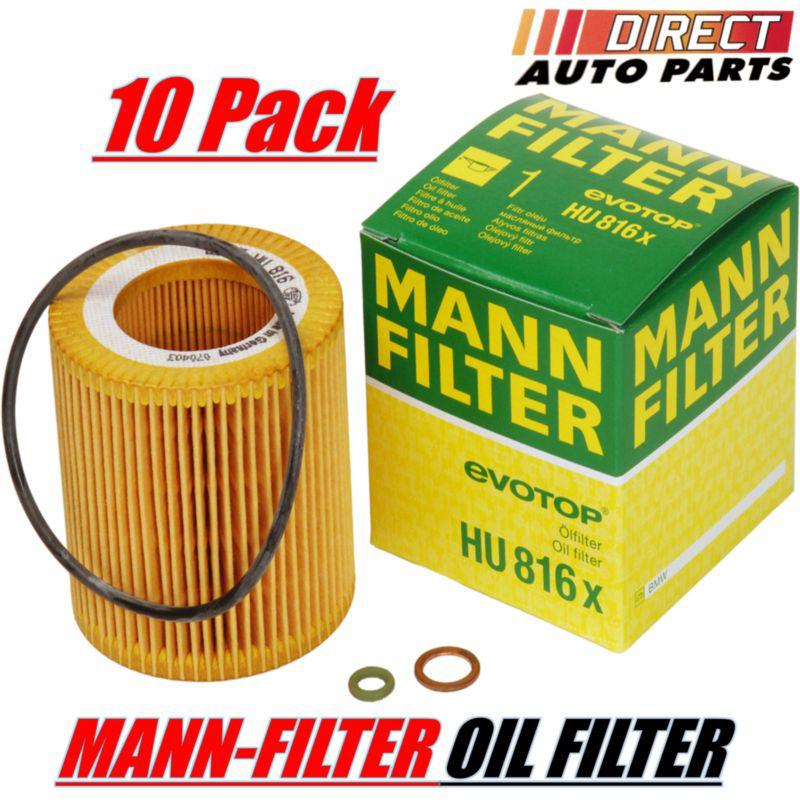 10 pack oem bmw oil filter mann-filter hu816x