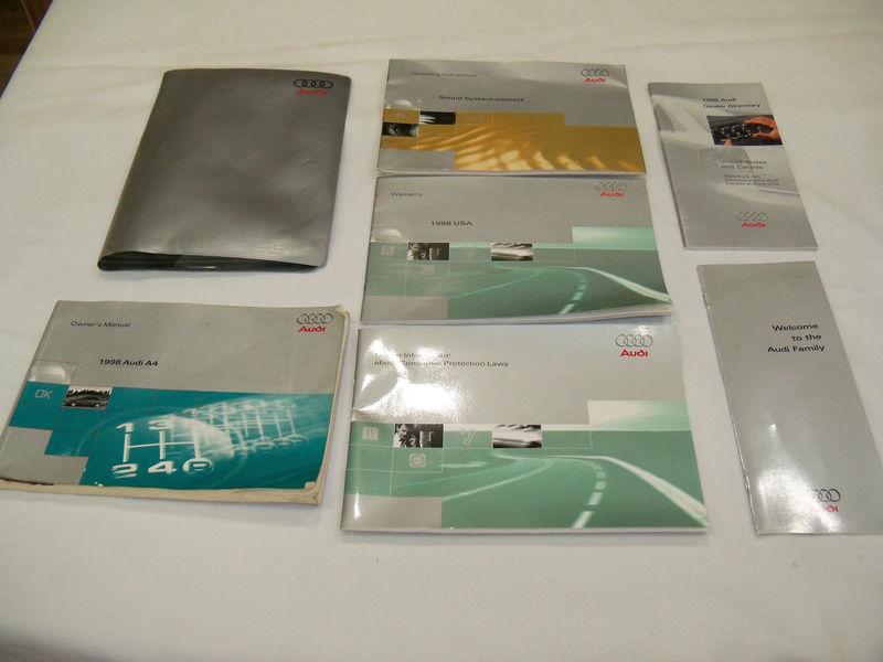 1998 audi a4 owner's manual 7/pc.set & silver audi factory case. free s/h