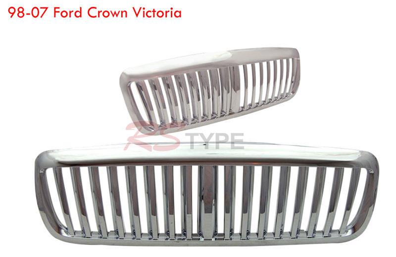 Front vertical grille chrome for 1998-2007 ford crown victoria 04 05 06