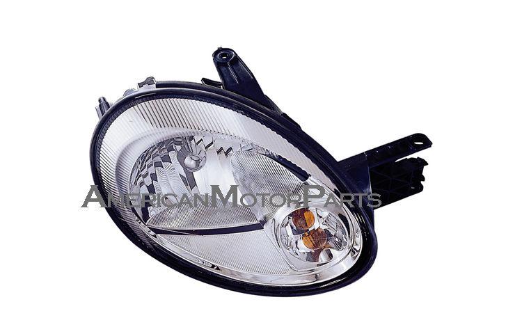 Passenger replacement headlight chrome w/o black inner trim 03-06 dodge neon