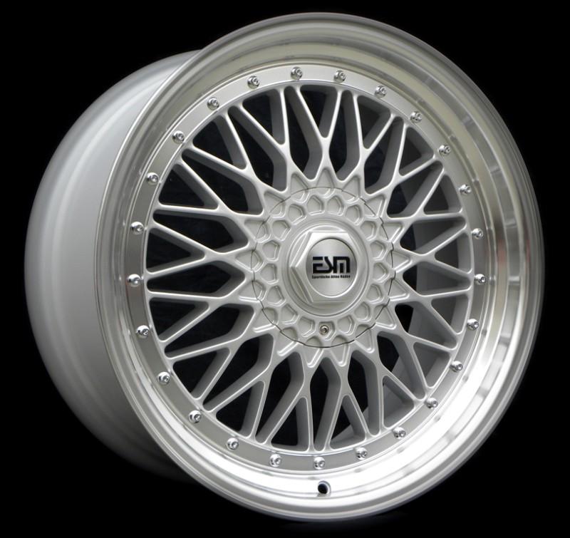 Silver 19" rs style wheels 19x8.5 19x9.5 5x100 5x112 esm 002r subaru