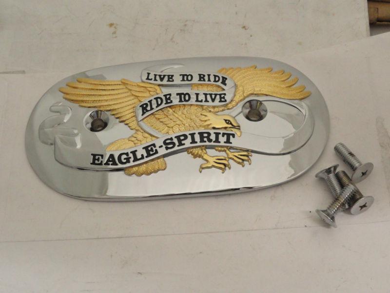 Sportster-fx-fl "new" chrome/gold eagle spirit air cleaner trim for 1966-76