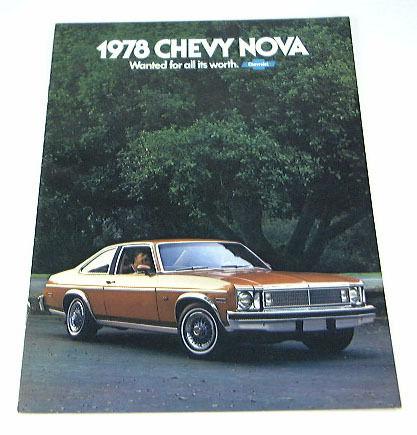 1978 78 chevrolet chevy nova brochure coupe sedan