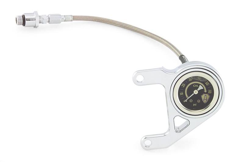 Arlen ness oil pressure gauge kit - radius - chrome  15-658