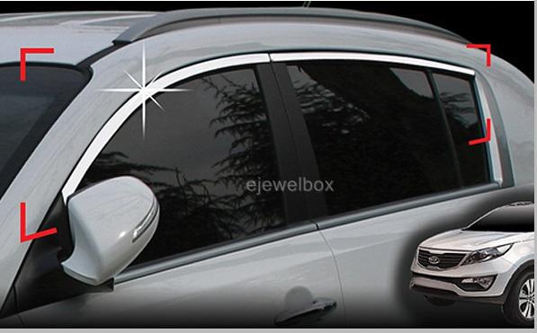 Chrome door frame protector cover molding for 2011 - 2013 kia sportage c101