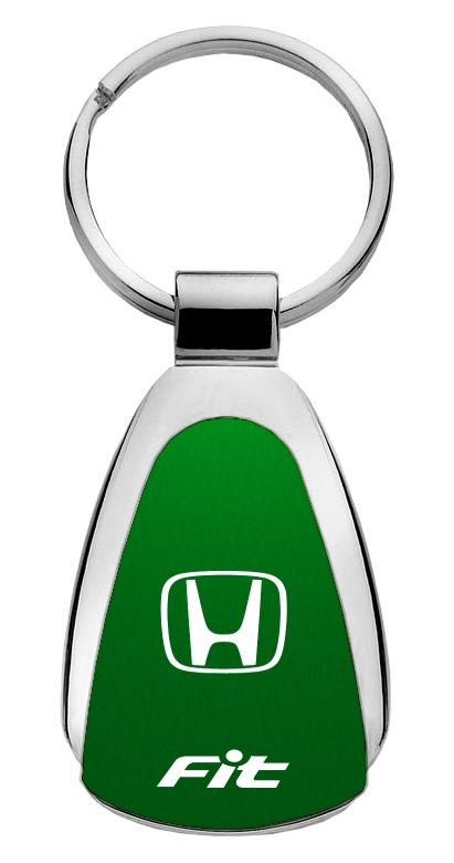 Honda fit green green tear drop metal key chain ring tag key fob logo lanyard