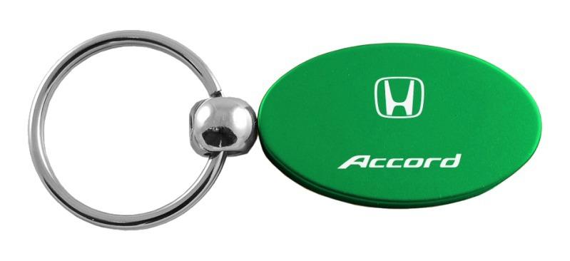 Honda accord green oval metal key chain ring tag key fob etched logo lanyard