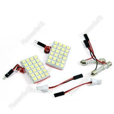 2x 24-led 5050 smd auto car trunk t10 side door light bulb lamp pure white 12v
