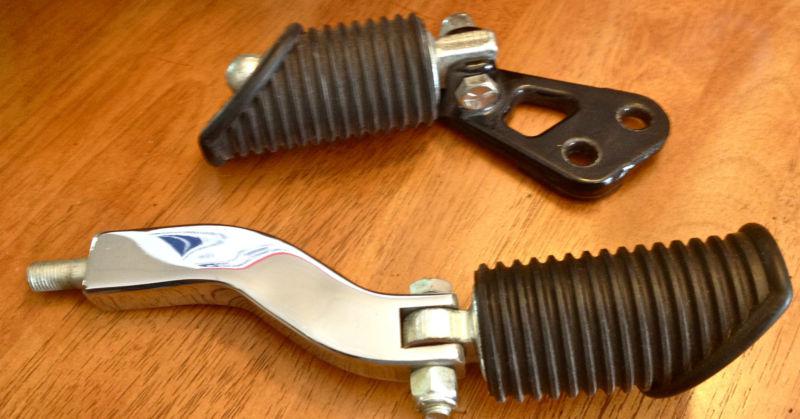 *nice* harley davidson oem rear foot pegs rest off 2002 fatboy chrome & rubber