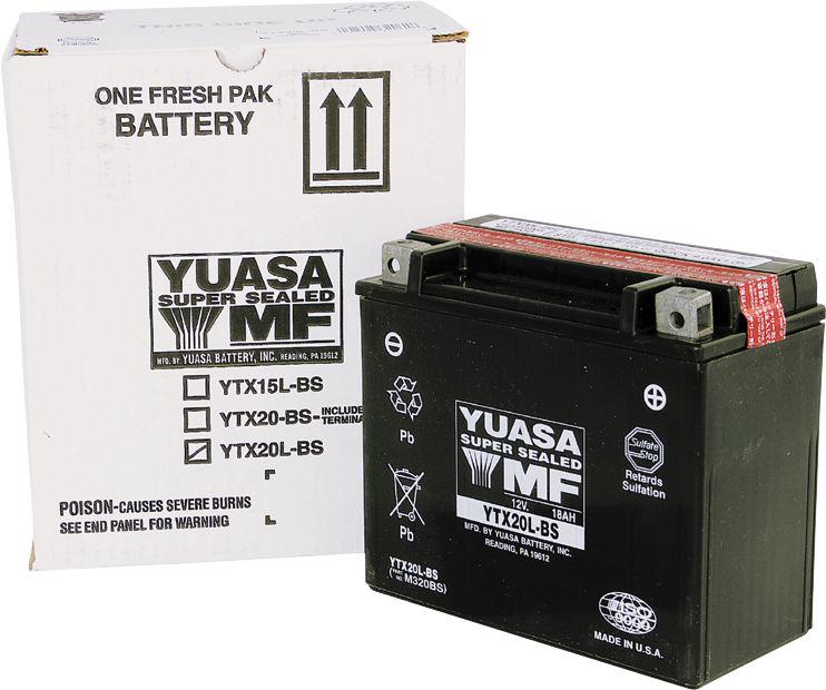 Yuasa maintenance free battery - ytx20l-bs  yuam320bs (plt-120)