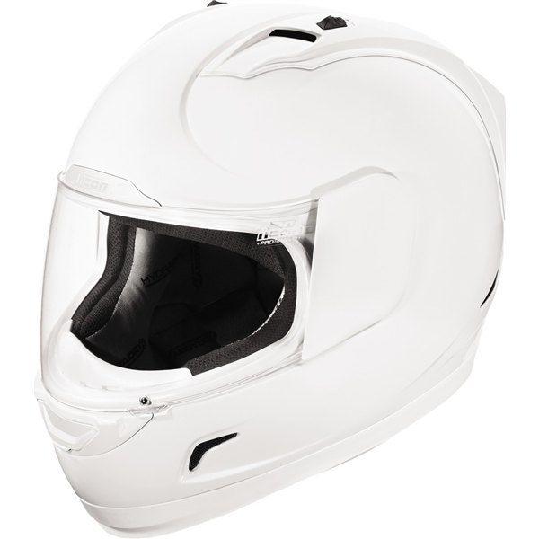 White gloss l icon alliance solid full face helmet