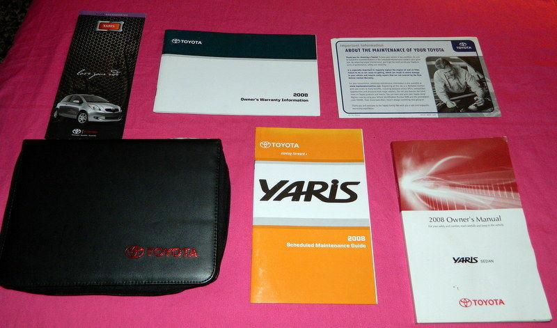 2008 08 toyota yaris sedan owner's owners manual guide book oem handbook