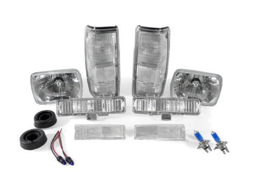 1982-1993 chevy s10 & blazer mid size chrome head lights + clear tail lights 8pc