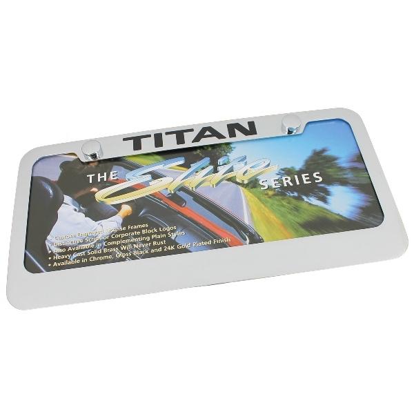 Nissan titan chrome brass license plate frame