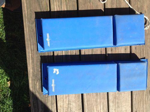 Set of 2 used kwik tek blue hull hugr hugger contour boat fenders bumper dock