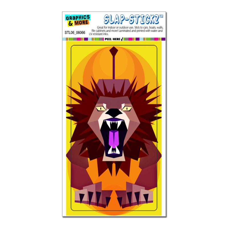 Geometric lion yellow - slap-stickz™ automotive car window locker bumper sticker