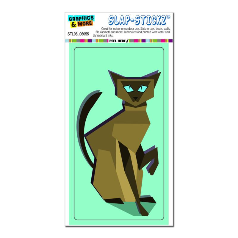 Geometric siamese cat brown - slap-stickz™ car window locker bumper sticker