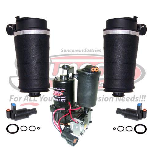 Rear left & right suspension air spring bags, solenoids & compressor kit