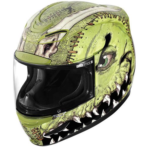 Icon airmada future suture motorcycle helmet green black  all sizes