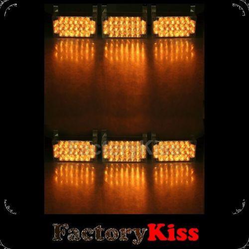 Gau new 6 x 22 led car truck amber flash emergency strobe light #339