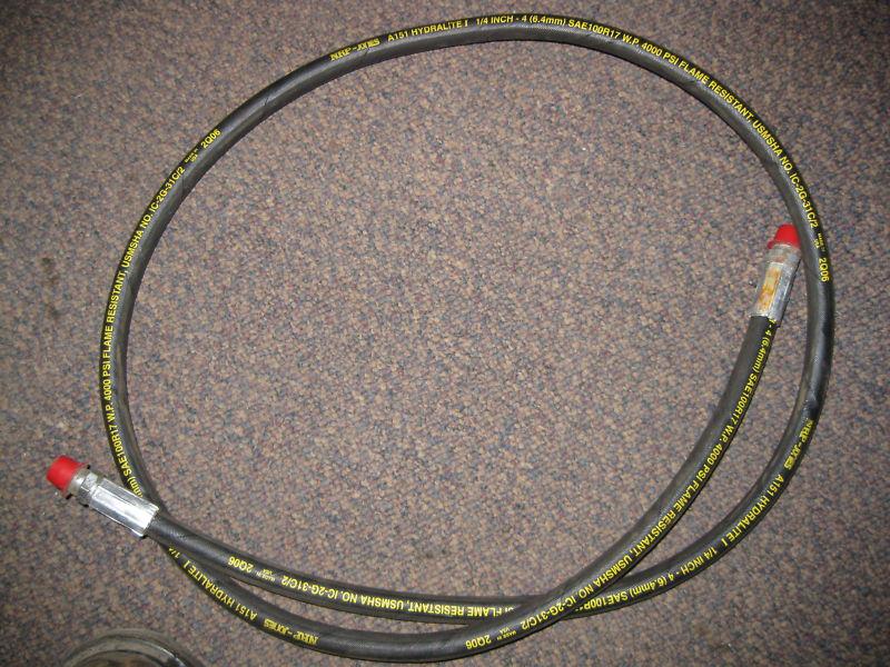 84" hydralite i  1/4" hydraulic hose 4000 psi flame resistant  3/8" npt to 3/8" 