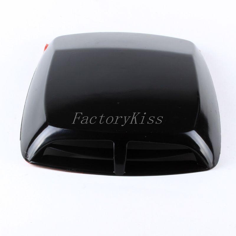 Gau universal car air flow intake bonnet decorative scoop turbo cover black l