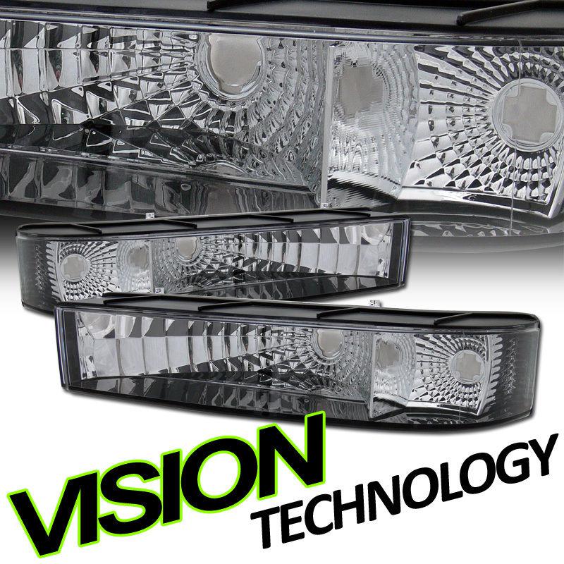 92-96/97 bronco/f150/f250/f350/f-super duty blk housing clear lens bumper lights