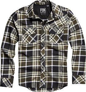 Fox racing youth decker long sleeve flannel shirt military m/medium