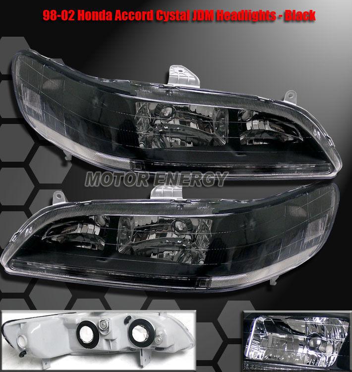 1998-2002 honda accord crystal headlights blk 1999 2000