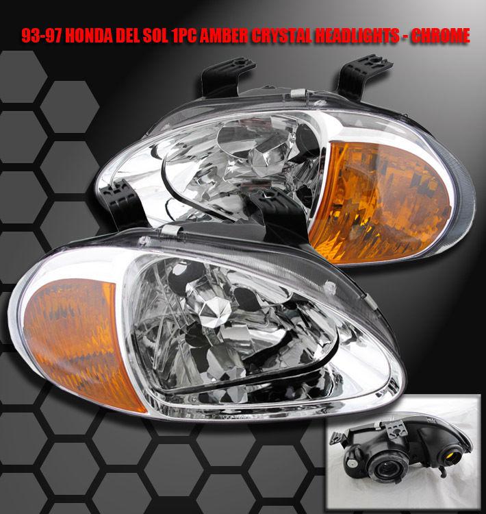 1993-1997 honda del sol crystal headlight+corner chrome