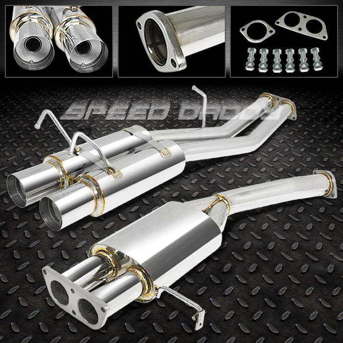 Dual 3.5" muffler tip racing catback cat back exhaust 89-94 nissan 240sx s13 ka