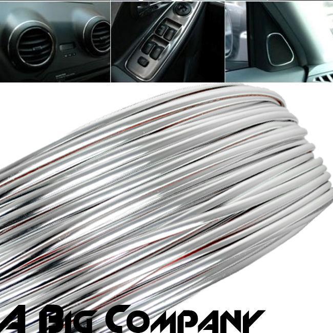 Silver chrome car decoration trim strip steering duct pods bmw audi toyota 5m