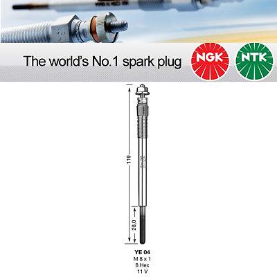 1x ngk glow plug ye04 ye04 (1101)